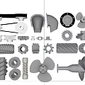 modern mechanical parts 3d model