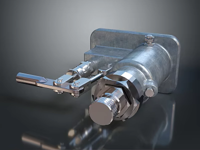 Durable Automotive Metal Mechanical Component With Silver Precision Lever Mechanism Structural Design 3d model