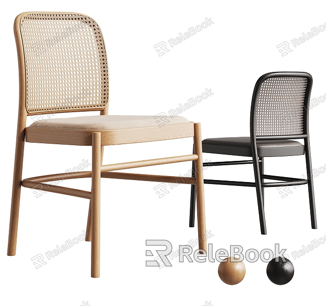 Rattan Leisure Chair Dining Chair Solid Wood Chair Single Chair model