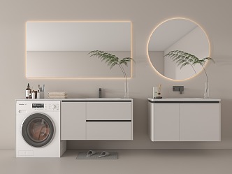 modern sink bathroom cabinet 3d model