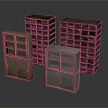 Home Storage Furniture Collection With Glass Door Cabinets And Wooden Drawers