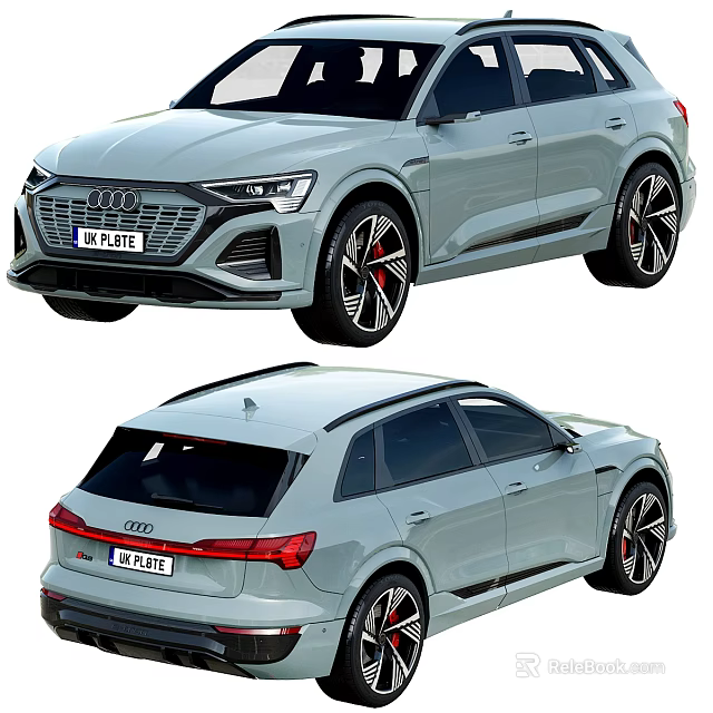 Audi Light Gray Sporty SUV Featuring Alloy Wheels And Red Brake Calipers 3d model 