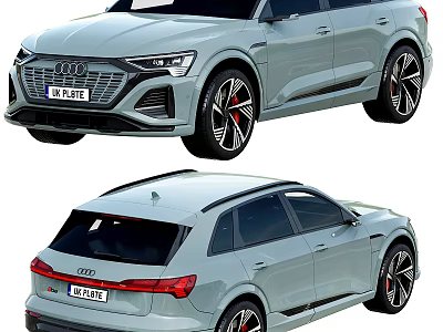 Audi Light Gray Sporty SUV Featuring Alloy Wheels And Red Brake Calipers 3d model