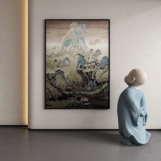 New Chinese Decorative Painting Hanging Painting Abstract Painting Landscape Painting 3d model