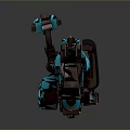 Futuristic Mechanical Weapon Design With Turquoise Accents And Brown Claw Structure