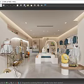 Bright Modern Clothing Store Interior With Fashion Apparel Hanging Clothes And Mannequin Displays