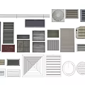 Different Styles of Air Conditioner Vents With Various Grille Designs and Shapes