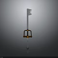 Measuring Tool With Silver Long Rod Orange Square Structure And Bottom Silver Ball