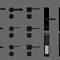 Door handle combination 3d model