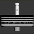 Modern Bathroom Sink In White With Black Stripes And Chrome Faucet On Dark Surface