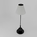 Modern Floor Lamp With Black Pole White Lampshade And Round Base