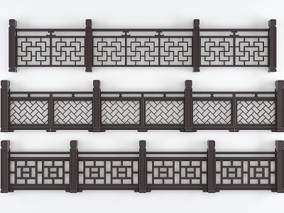 Railing Fence New Chinese Style Railing Chinese Style Railing Su Style Railing Chinese Style New Chinese Style 3d model