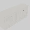 White Modern Dresser With Two Doors And Black Knobs For Home Decor
