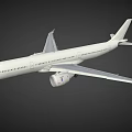 White Passenger Aircraft 3D Model With Extended Wings And Engines