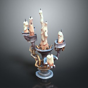 Candlestick Candle Copper Candlestick Classical Candlestick Lighting Supplies Red Candle White Candle Dinner 3d model