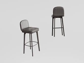 Modern Bar Stool Bar Stool Without Armrest Solid Wood Bar Stool 3d model