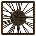 Square Metal Clock With Radiating Lines Vintage Rustic Design For Home Decor