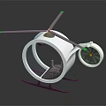 Modern Personal Flying Device With White Circular Frame Propellers And Green Indicators 3d model
