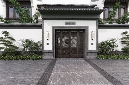 Chinese patio door 3d model