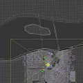 Aerial Planning of Modern Building With Green Roof Trees and Water Pool
