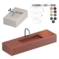 Modern Concrete Washbasin Design With Sleek Rectangular Shape And Multiple Color Options 3d model