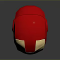 Iron Man Helmet With Red And Gold Finish And Blue Glowing Eyes In 3D Render
