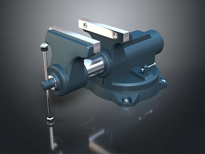 Sturdy Metal Bench Vise Heavy Duty Hardware Tool With Rotating Base And Clamp 3d model