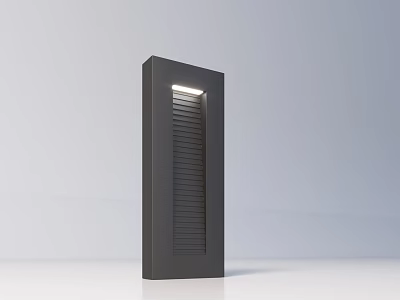 Modern Vertical Outdoor Light With Dark Grille Panel And LED Illumination Design 3d model