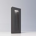 Modern Vertical Outdoor Light With Dark Grille Panel And LED Illumination Design 3d model