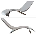 Modern Curved Lounge Chair Design With Sleek Metal Frame And Ergonomic Shape