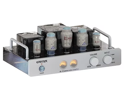 UNISOK Vacuum Tube Amplifier With Multiple Tubes And Volume Control Knobs 3d model