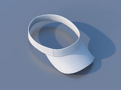 White Visor Hat With Breathable Fabric And Simple Design For Summer Outdoor Activities 3d model