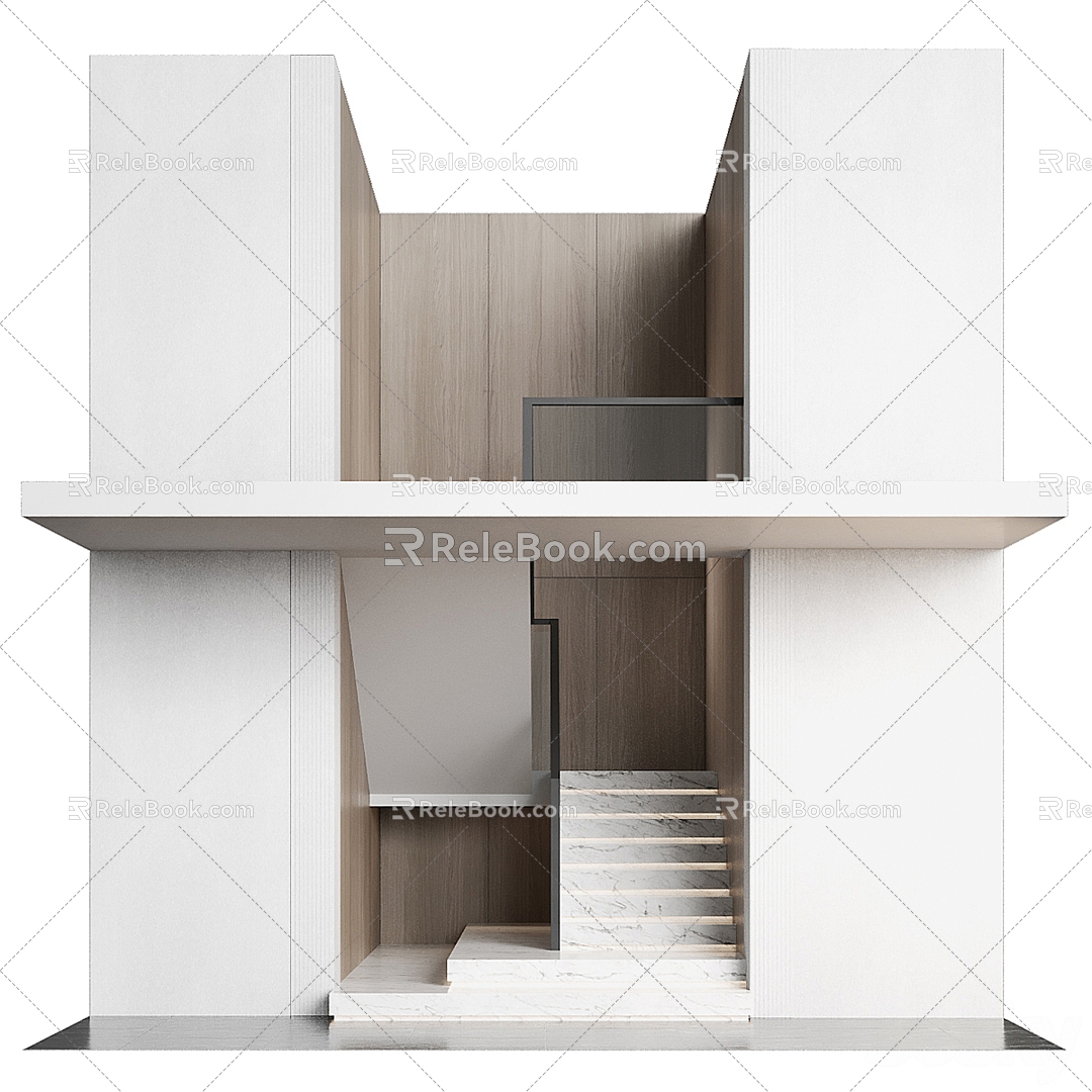 Handrail Stairs Marble Corner Stairs model