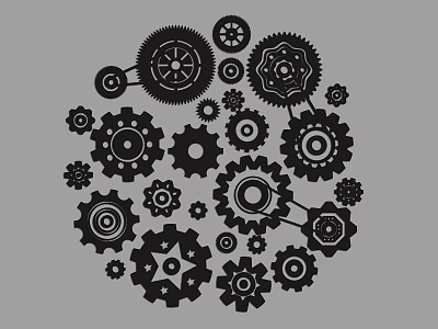 Industrial Equipment Featuring Interconnected Gears of Various Sizes as Key Components 3d model