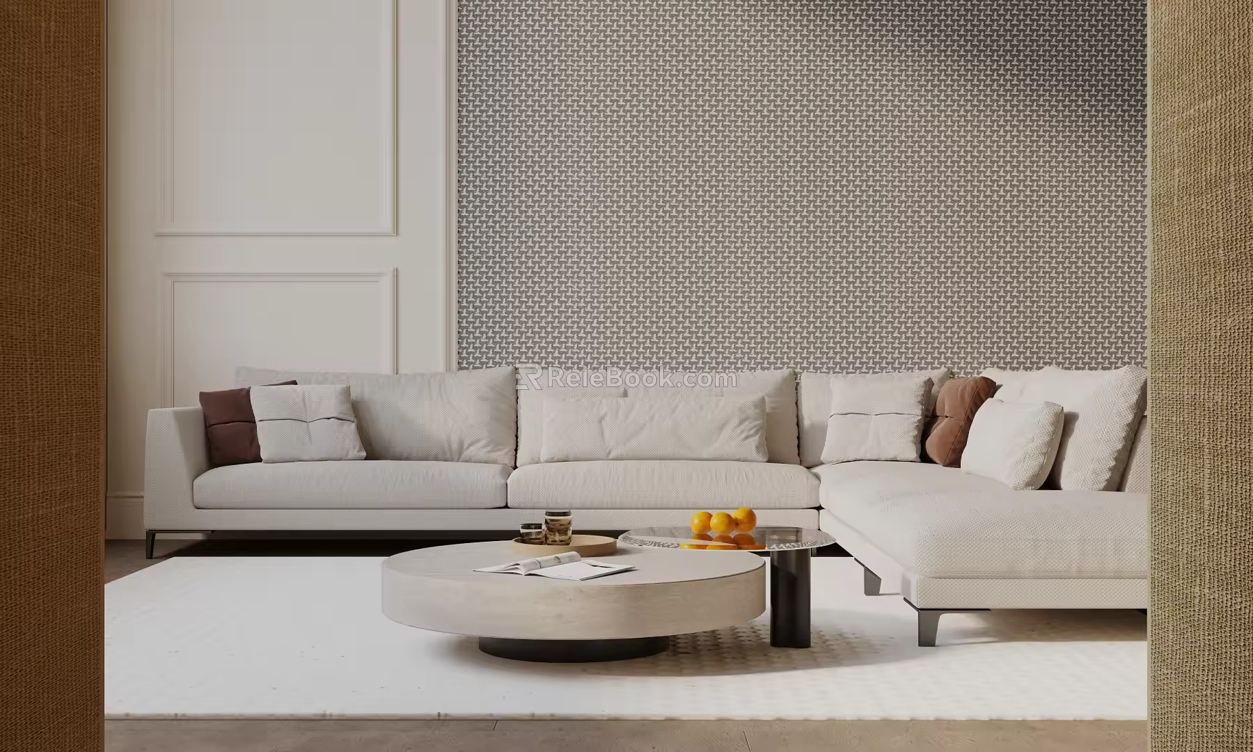 Three-seat sofa 3d model