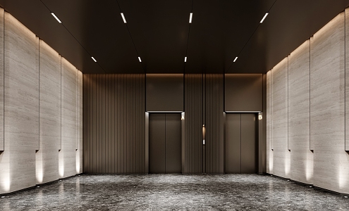 Elevator Hall Elevator Room Public Elevator Hall Elevator Away Office Building Elevator Hall 3d model