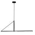 Modern Geometric Pendant Light with Circular Ring Linear Bar and Black Metal Frame Design