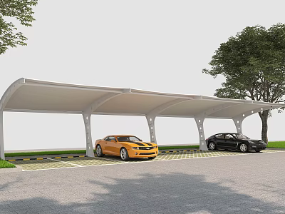 Car shed parking shed outdoor parking space parking space parking space parking space 3d model