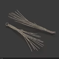 Silver Tassel Earrings Made Of Thin Silver Threads In Drooping Shape For Daily Use