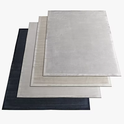 Modern Soft Square Rugs in Various Neutral Tones Stacked for Home Decor 3d model