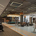 Modern Gym Interior Equipped With Fitness Equipment And Boxing Ring