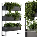 Decorative Multi layered Garden Planter With Lush Green Plants And Hanging Foliage