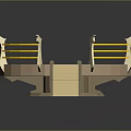 Scenic Circular Landscape Viewing Platform With Yellow Railings And Wooden Staircase