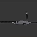 Modern Weapon Design With Silver Metal Components Black Grip And Long Rod Structure