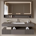 Modern Bathroom Cabinet Bathroom Counter Basin Bathroom Ornaments Mirror Cabinet Sink 3d model