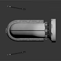 Mechanical Equipment With Curved Metal Pipe And Sturdy Base Structure