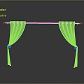 Gray Curtain With Decorative Rod And Modern Fabric For Home Decor