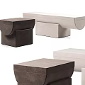 Modern Upholstered Ottoman Stools In Neutral Colors With Smooth Curved And Square Designs