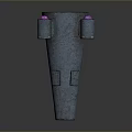 Streamlined Cosmic Spaceship With Metallic Surface And Dual Thrusters Design