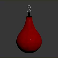 Red Teardrop Shaped Hanging Storage Pouch With Hook For Home Organizing